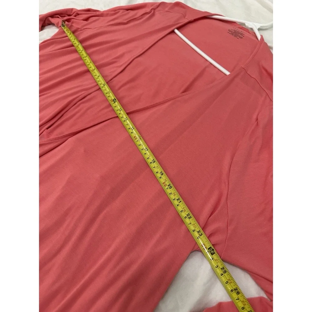 Lane Bryant Women's Open Front Cardigan Blouse Size 18 / 20 Coral Pink Top